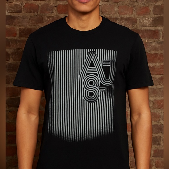 Black Armani Jeans Graphic T-Shirt Size Medium - Picture 1 of 4